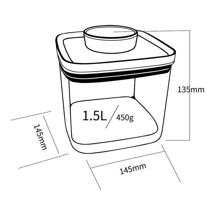 Everlock Turn &amp; Lock Airtight Storage Containers 1.5L - Caffeine Lab