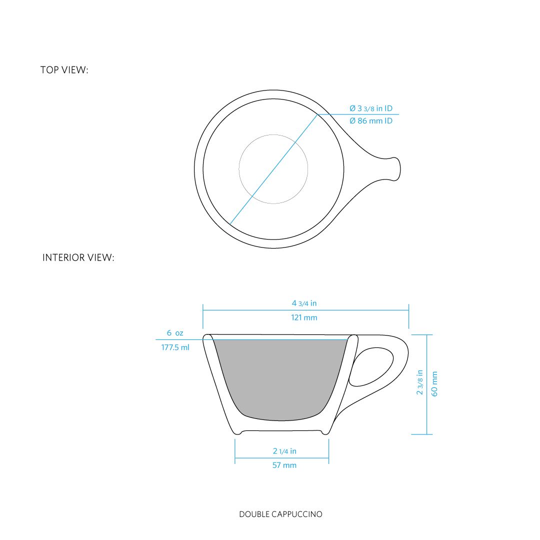 Lino Double Cappuccino Cup &amp; Saucer 177ml - Caffeine Lab