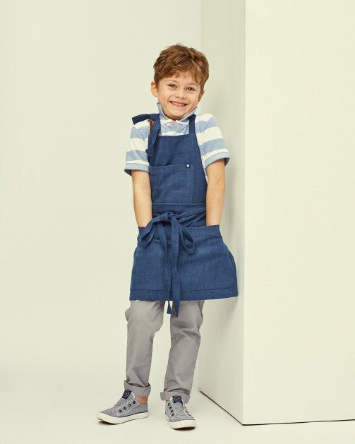 Lucio Verso Blue Denim Kids Apron - Caffeine Lab