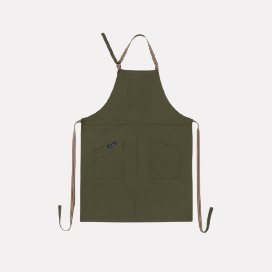 Lucio Verso Khaki Denim Classic Apron - Caffeine Lab