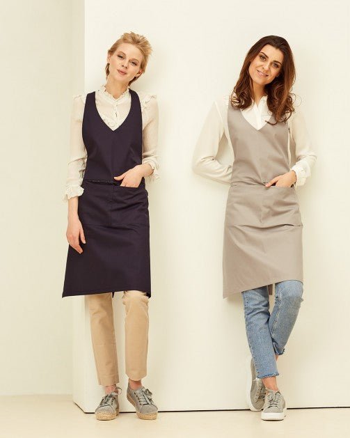 Lucio Verso Midnight Blue V - Neck Classic Apron - Caffeine Lab