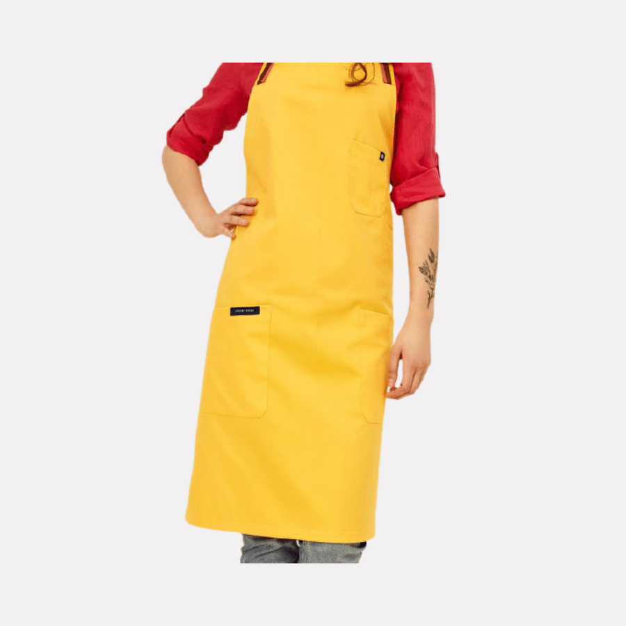 Lucio Verso Yellow Cross - Back Apron - Caffeine Lab