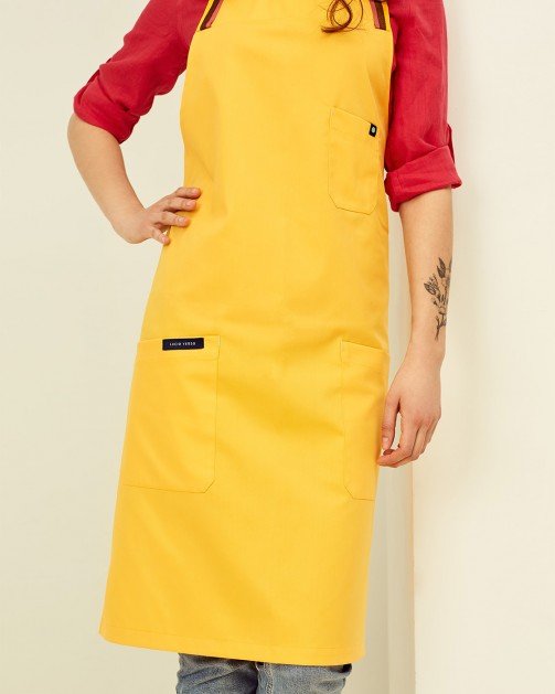 Lucio Verso Yellow Cross - Back Apron - Caffeine Lab