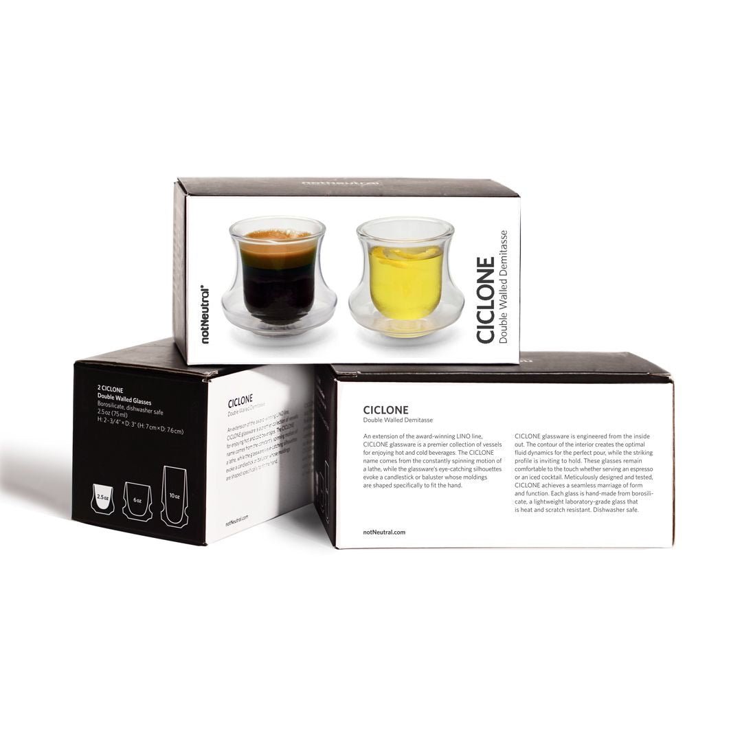 notNeutral Ciclone Demitasse Cups 74ml - Set of 2 - Caffeine Lab