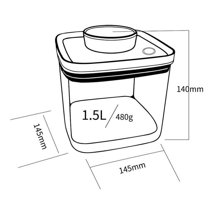 Turn - N - Seal Vacuum Storage Canister 1.5L - Caffeine Lab